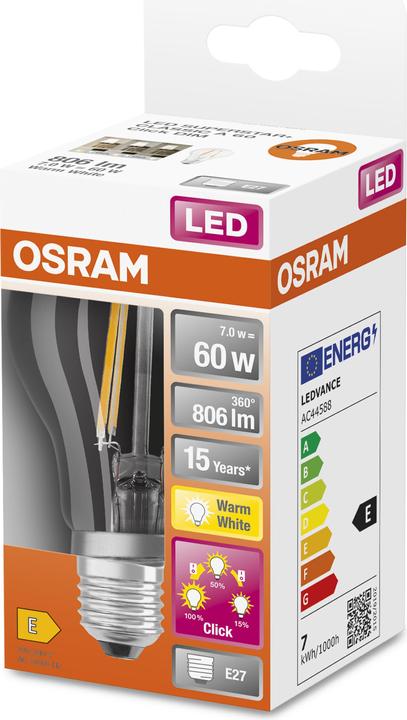 Produktbild Osram Led Three Step Dim Classic A (E27, 6.50 W, 806 lm, 1 x, E)