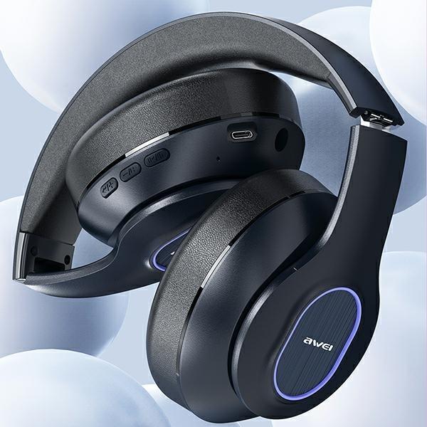 Actual product image Awei słuchawki nauszne Bluetooth A100BL czarny/black (12 h, Wireless)