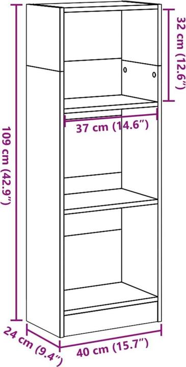 Produktbild VidaXL Claiborn (40 x 24 x 143 cm)