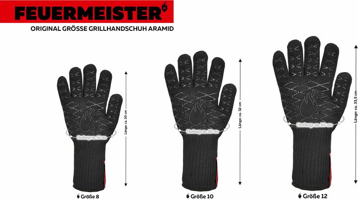 Produktbild Feuermeister Grillhandschuhe Gr.12 (Aramide, Baumwolle, Polyester)