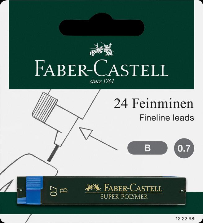 Image du produit Faber-Castell Mines fines (Mine de gel, Noir, 0.70 mm)