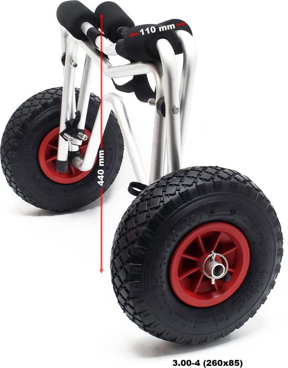 Actual product image Wiltec Kayak Canoe trolley cart carrier aluminium folding max 68kg (1 pers.)