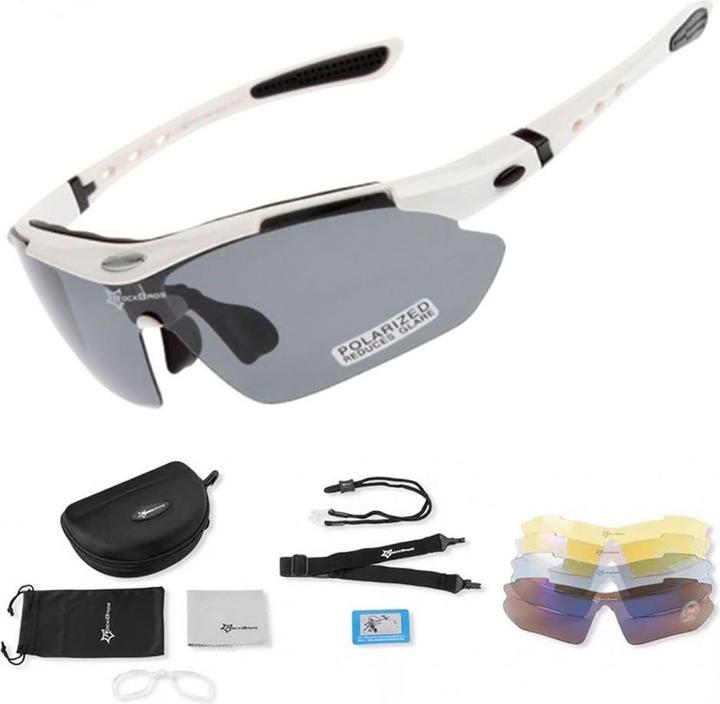 Image du produit Rockbros 10002 lunettes polarisantes pour cyclistes - blanc (Noir, Blanc)