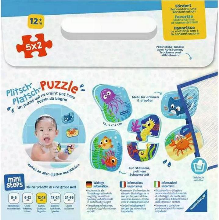 Immagine prodotto Ravensburger ministeps 4588 puzzle Splish-splash animali marini - Giochi da esterno e da bagno (10 pezzi)