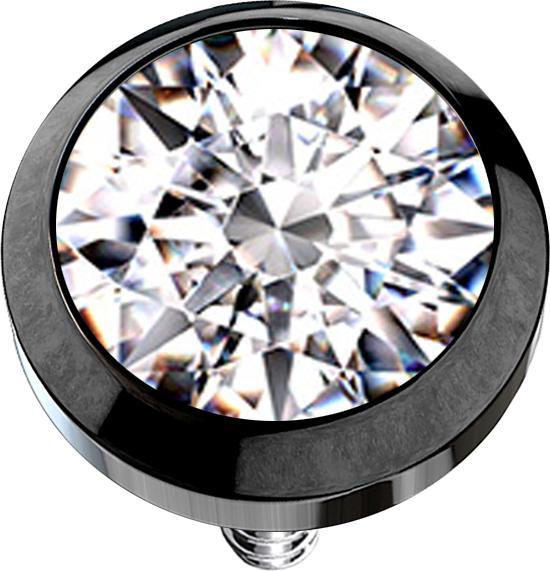 Immagine prodotto Star Piercing Dermal Anchor nero con cristalli d'argento (senza ottone, Acciaio chirurgico 316L)
