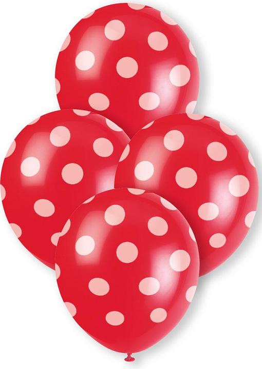 Produktbild Unique Luftballons Rot mit weissen Punkten