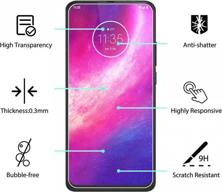 Actual product image Screenguard Motorola One Hyper Protective Glass Film Case Friendly Design (1 Piece, Motorola One Hyper)