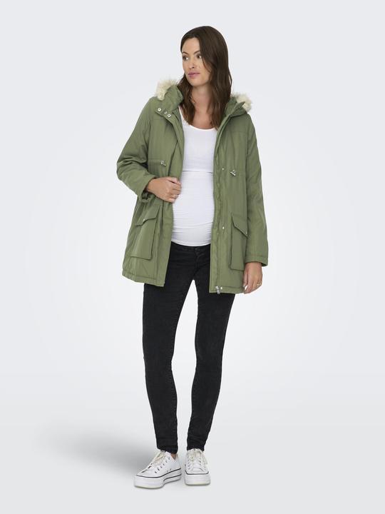 Produktbild Only Maternity Kapuze mit abnehmbarem Kunstfell-Rand Maternity Parka Langer Parka (XS)