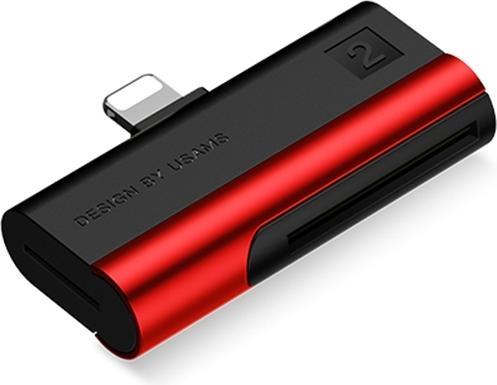 Produktbild Usams Czytnik kart SD/microSD ze złączem lightning czerwony/red SJ430DKQ02 (US-SJ430) (Lightning)