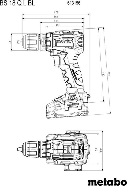 Actual product image Metabo BS 18 L BL Q (Rechargeable battery operated)