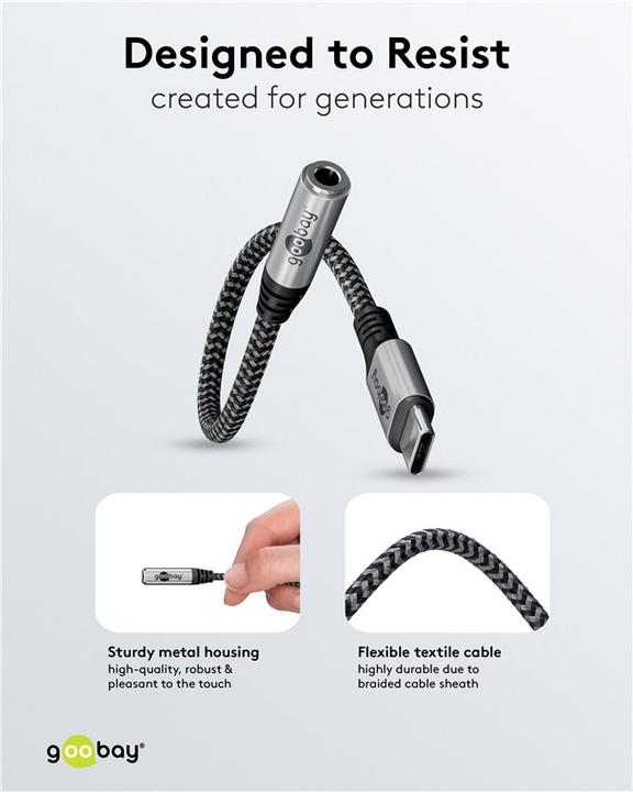Actual product image Goobay USB-C to jack adapter (USB Type C, 3.5mm jack)