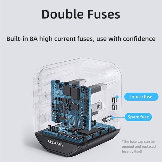Actual product image Usams T59 Travel Charger with 20W Dual USB-A + Type-C