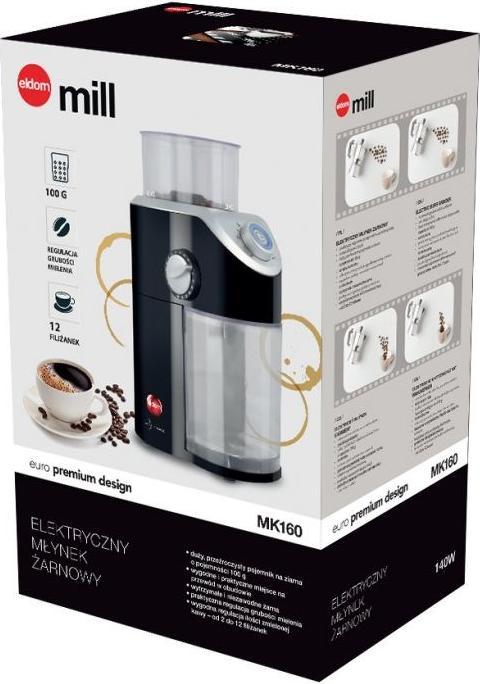 Image du produit Eldom MK160 MILL moulin à café, acier inoxydable (Prise UE)