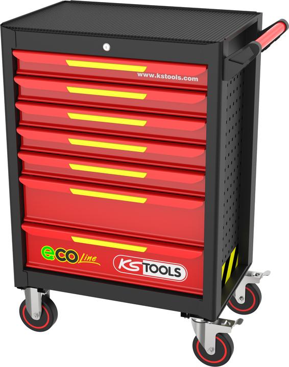 Image du produit KS Tools ECOline NOIR/ROUGE/JAUNE Servante d'atelier à 7 tiroirs ( 897.1007 ) (7 x)