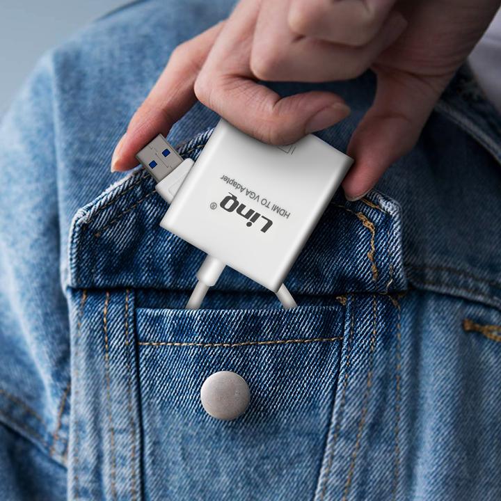 Produktbild LinQ USB 3.0 männlich auf VGA weiblich Videokabel / Adapter by – Weiss (USB, 1.50 cm)