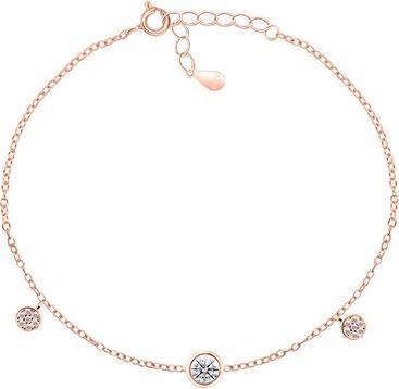 Brilio Silver - Shiny bronze bracelet with zircons BRC58R