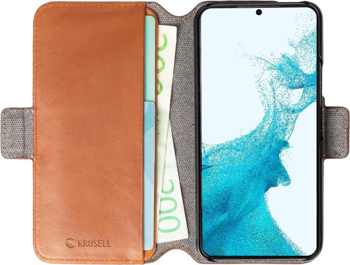 Image du produit Krusell Leather PhoneWallet Samsung Galaxy S22+ cognac (62468) (Samsung Galaxy S22+)