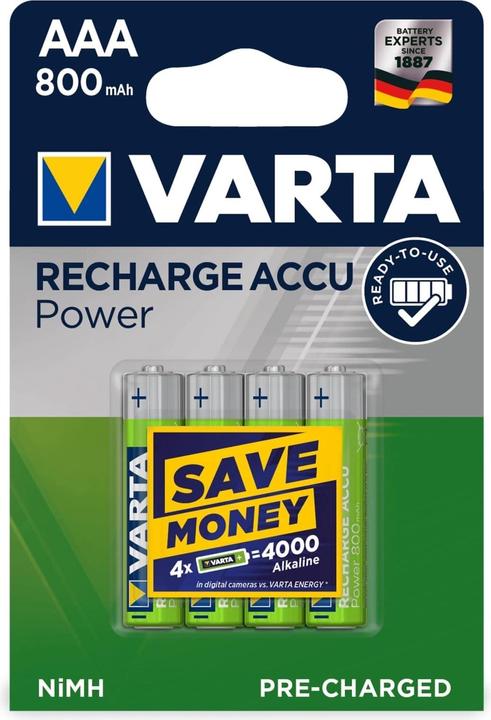 Varta Recharge Accu Power (4 Stk., AAA, 800 mAh)