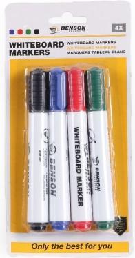 Immagine prodotto Benson Pennarello per lavagna bianca 4 pezzi a colori (4 Pezzo/i)
