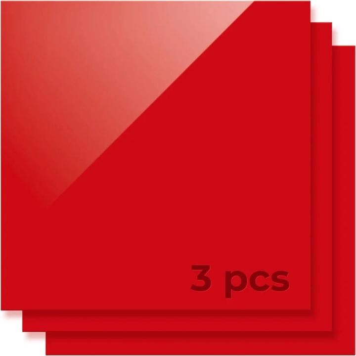 Actual product image XTool 3 mm Red Acrylic Sheets (3-Pack)