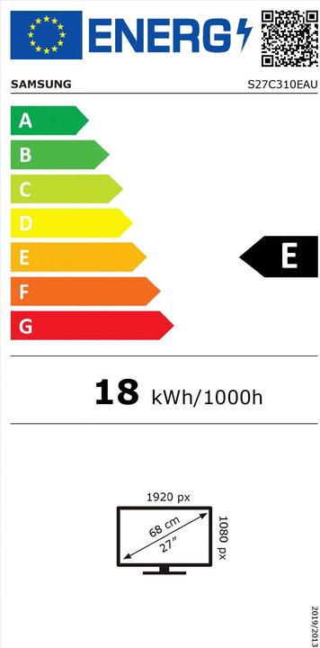 Label énergétique Samsung S27C310EAU (1920 x 1080 pixels, 27")