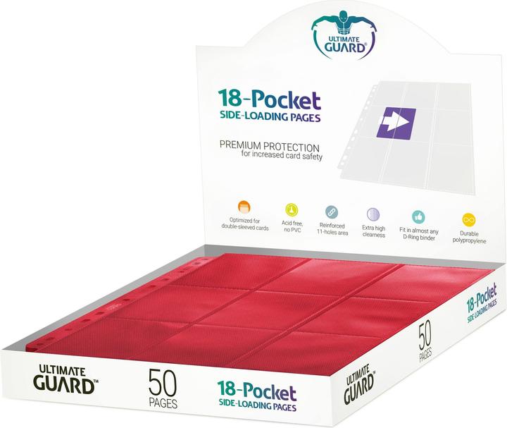 Image du produit Ultimate Guard UGD010485 - 18-Pocket Side-Loading Pages (50), rouge