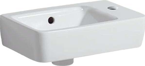 Geberit Hand-rinse basin Renova Compact 40 x 25 cm white tap hole right 276140000 (250 mm, 400 mm)