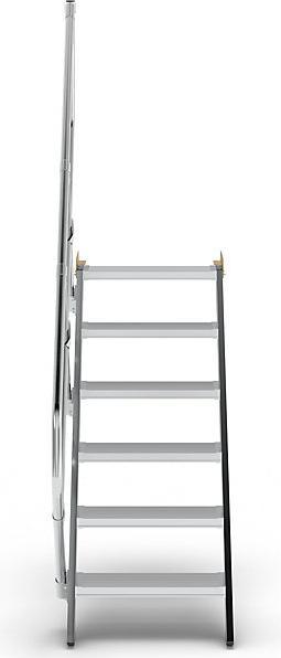 Image du produit Munk Escalier 45° largeur des marches 600 mm 6 marches aluminium strié (Escabeau, 138 cm)