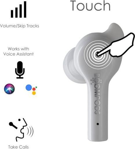 Image du produit Boompods Bassline GO Bluetooth® HiFi In Ear Headphones Casque intra-auriculaire, contrôle du volume (ANC, 23 h, Sans fil)