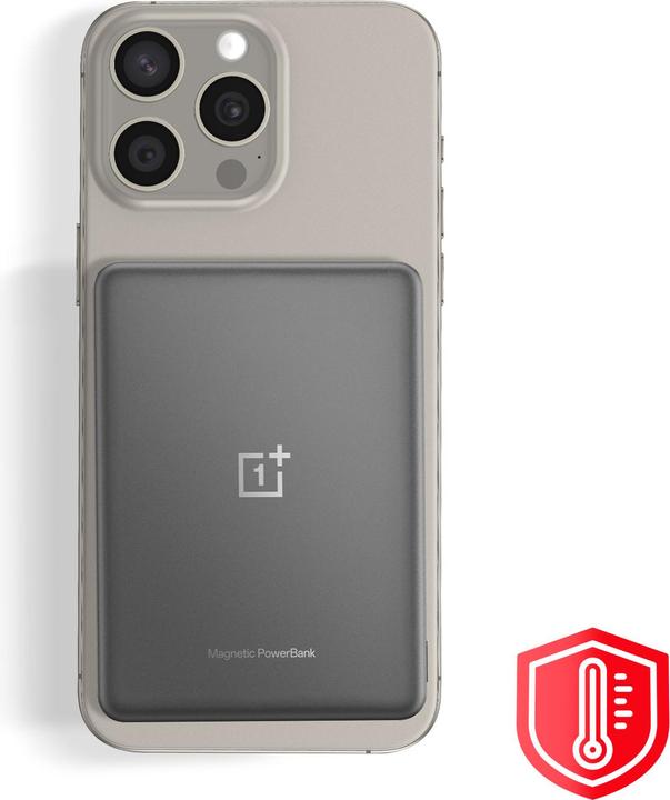 Actual product image OnePlus Slim Wireless Magnetic Power Bank, 5000 mAh, gray (5000 mAh, 10 W)