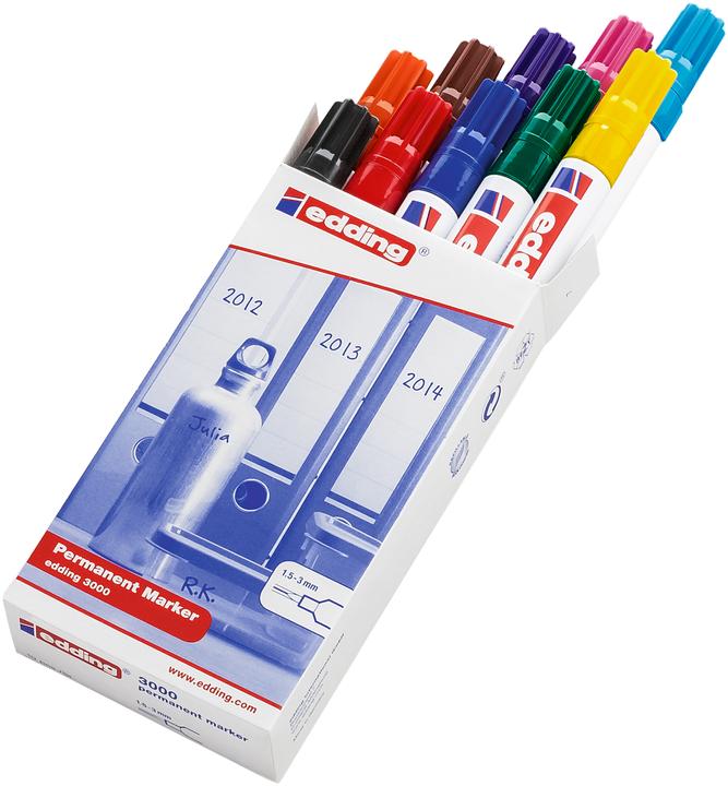 Edding Permanent Marker 3000 (Mehrfarbig, 3 mm, 10 x)