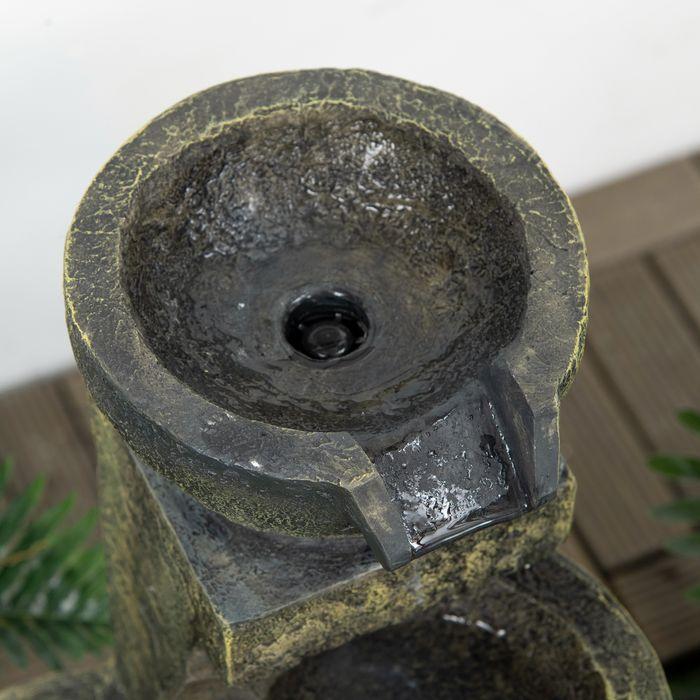 Image du produit Swisshandel24 Gartenbrunnen, einstellbare Strömung, Kunstharz, grau