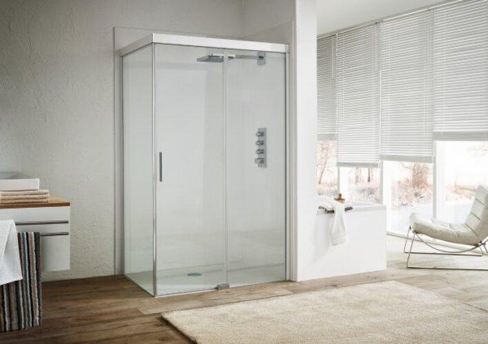 Actual product image Koralle S600Plus Sliding door with partition on entry side DSTD2 160 L, partition left, 1600mm (102.50 cm, 208.80 cm, 37.80 cm)