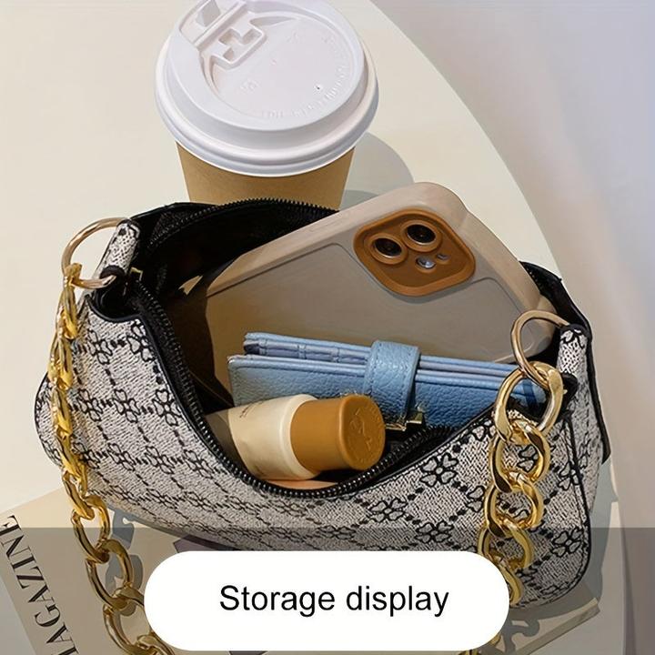 Actual product image Only-Bags.Store Retro printed classic underarm bag, simple shoulder bag, casual handbag, shopping