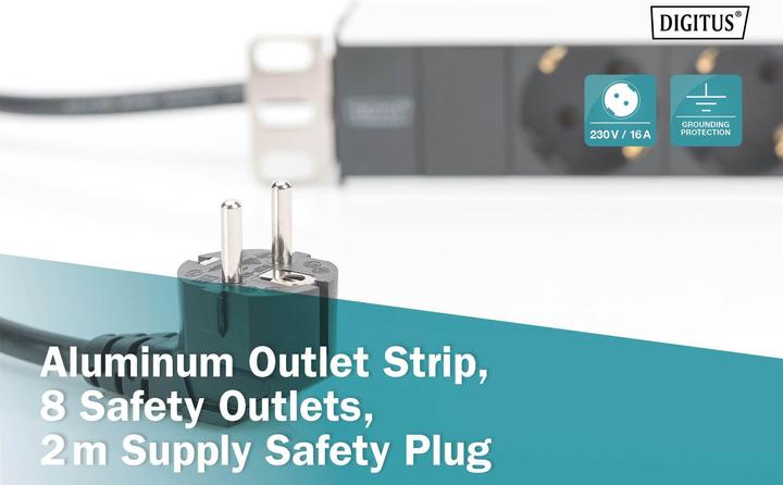 Actual product image Digitus Power strip (8 x, CEE 7/3, 2 m)