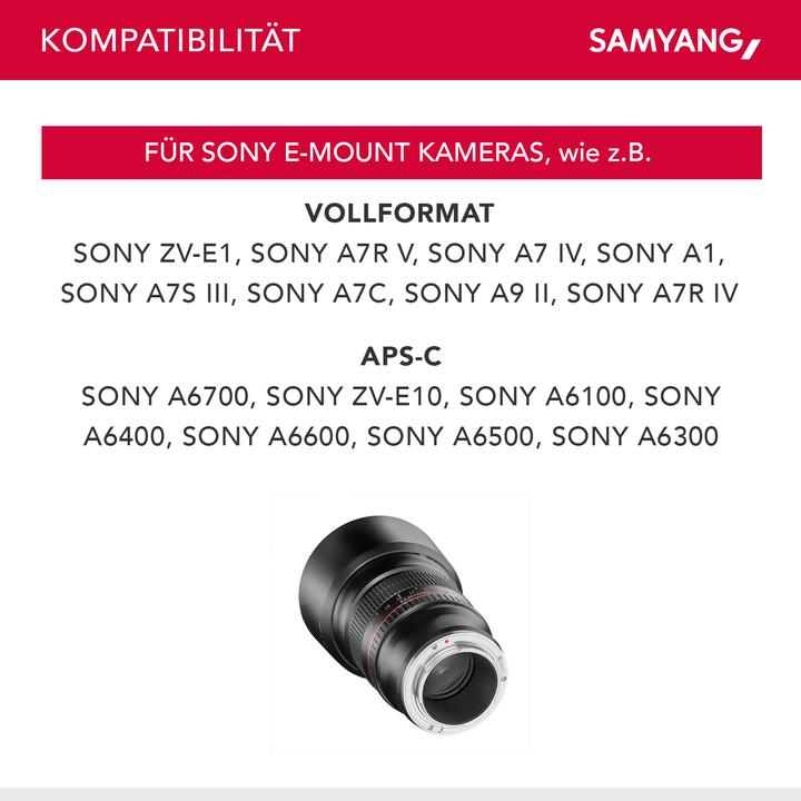 Produktbild Samyang 85mm f/1.4 AS IF UMC - Sony E (Sony E, Vollformat)