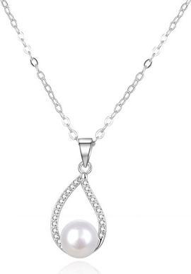 Produktbild Beneto Elegant silver necklace with real pearl AGS984 / 47P (L)