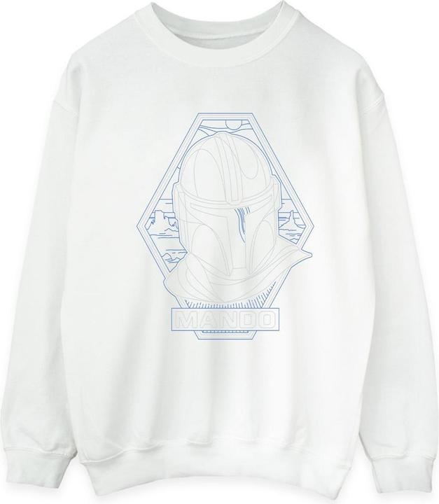 Actual product image Star Wars Mens The Mandalorian Outline Helm Diamond Sweatshirt (M)