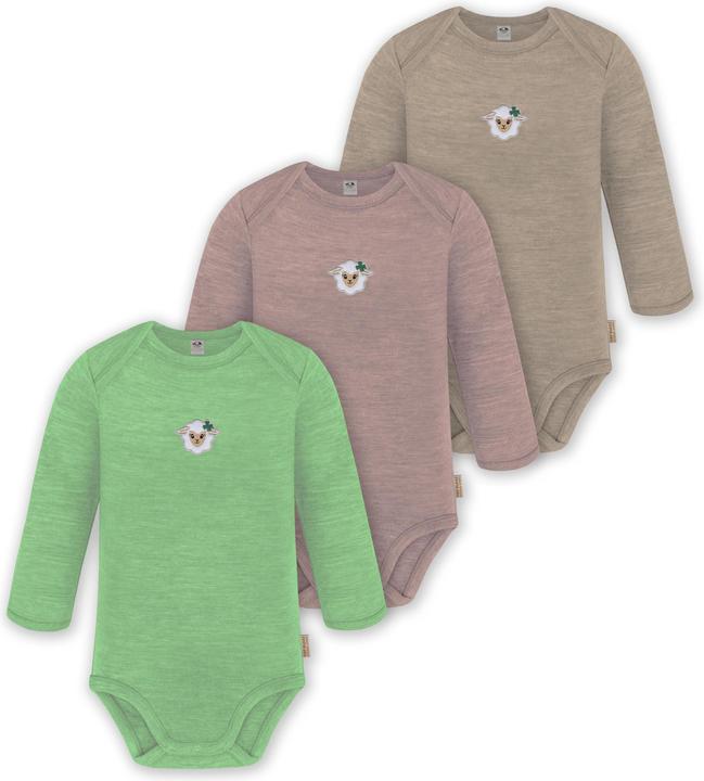 Normani 3er Pack Baby Merino Body Langarm „Auckland" - 9375