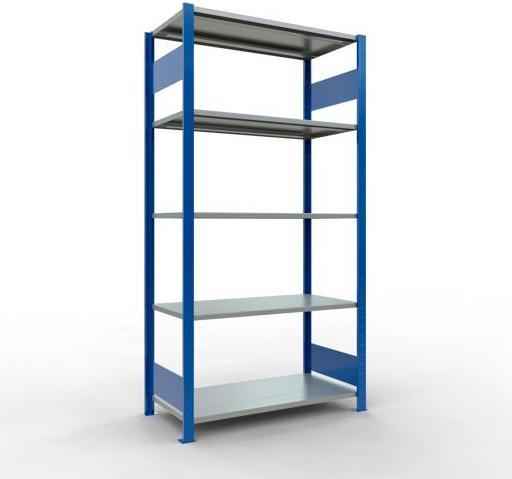 Sistema di scaffalature di base senza viti MULTIplus150 con ripiani di lunghezza