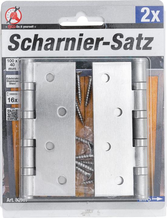 Image du produit BGS Jeu de charnières Acier inoxydable 100 x 40 mm 2 pièces