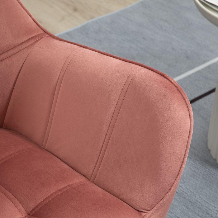 Produktbild Swisshandel24 Einzelsessel Relaxsessel mit Samtoptik, erhöhte Beine skandinavisch Polstersessel, Rosa