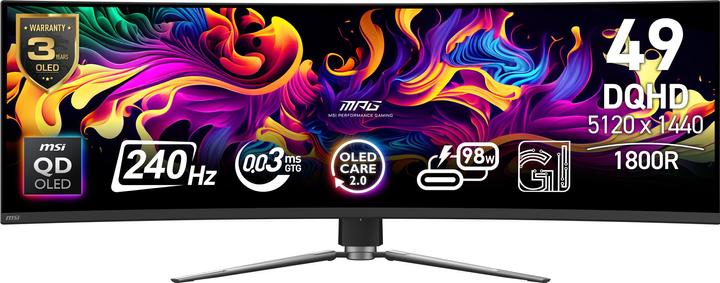 Actual product image MSI MPG 491CQPXDE QD-OLED (5120 x 1440 pixels, 49")