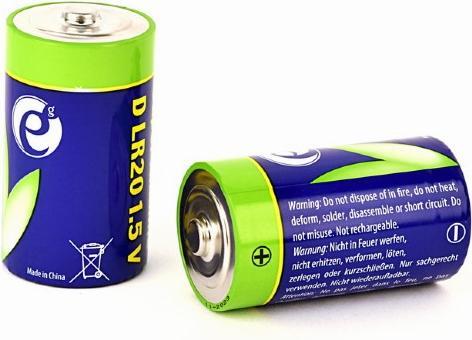 Image du produit Energenie Bateria alkaliczna Gembird LR20 (type D), 1.5V, 2 sztuki (2 pcs, D)