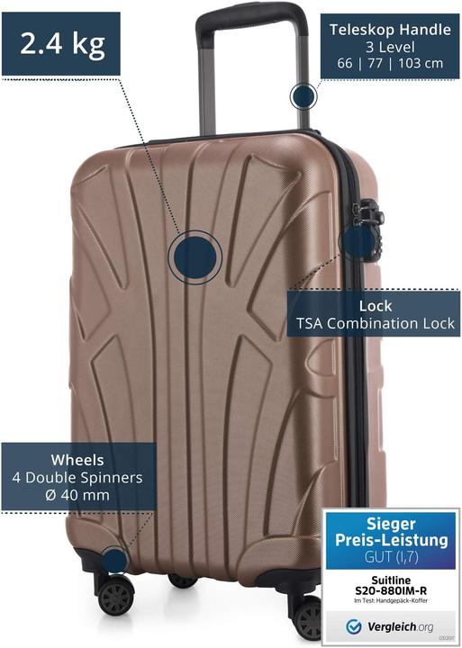 Produktbild Suitline Handgepäck Hartschalen-Koffer (34 l, Handgepäck (bis 50l))