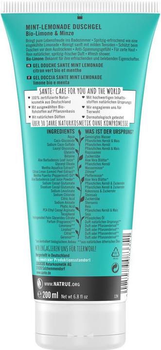 Actual product image Sante Shower Gel Mint Lemonade 200 ml (200 ml)