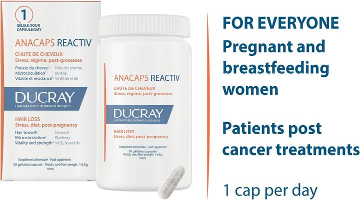 Immagine prodotto Ducray Anacaps Reactiv Complemento alimentare (1 Pezzo/i, Pillole, 40 g)