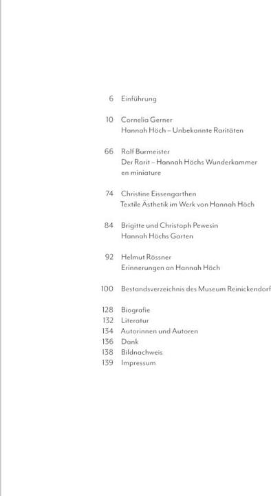 Produktbild Hannah Höch (Deutsch, Brigitte und Christoph Pewesin, Kerstin Riedel, Ralf Burmeister, Cornelia Gerner, Cornelia Gerner für das Museum Reinickendorf, Helmut Rössner, Christine Eissengarthen, 2023)