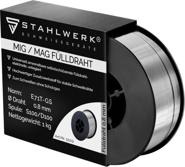 Image du produit Stahlwerk Buse à fil fourré, lot de 2 + fil fourré 0,8 mm 1 kg + spray de séparation