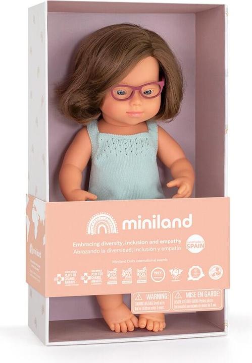Produktbild Miniland Puppe Ds Europ. Mädchen. 38 Body Türkis Colourful